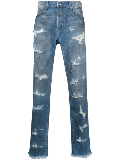 424 Distressed Straight-leg Jeans In Blue