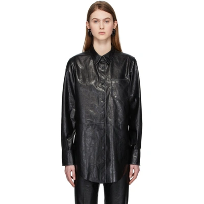 Acne Studios Whipstitched Textured-leather Shirt