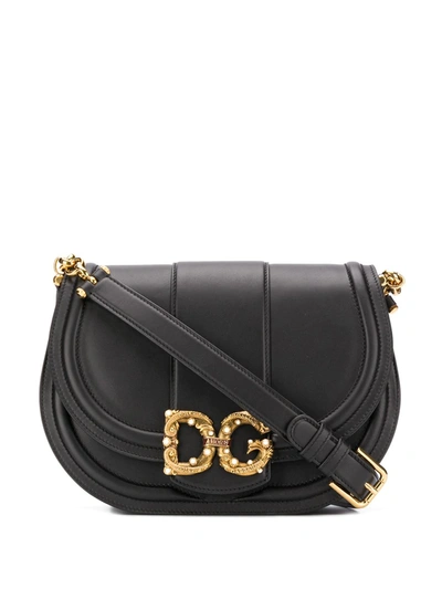 Dolce & Gabbana Logo Shoulder Bag In Black