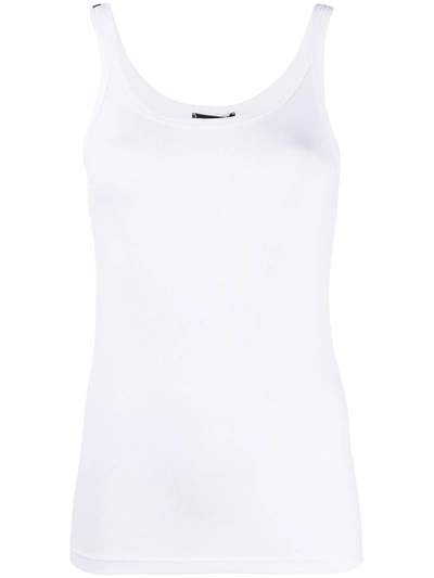 Dolce & Gabbana Racer Back Waistcoat Top In Weiss