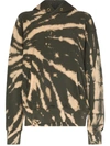 Les Tien Cropped Tie-dye Hoodie In Green