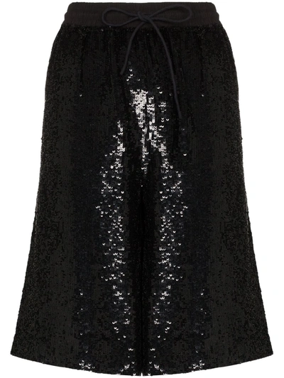 Ashish Sequin Bermuda Shorts In Black