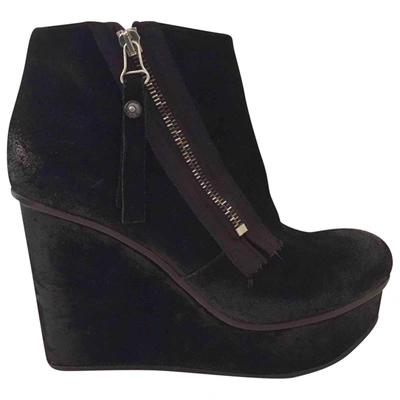 Pre-owned Diesel Ankle Boots In Black