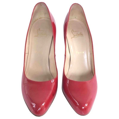 Pre-owned Christian Louboutin Bianca Patent Leather Heels In Red