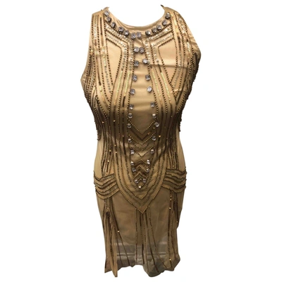 Pre-owned John Richmond Glitter Mid-length Dress In Gold
