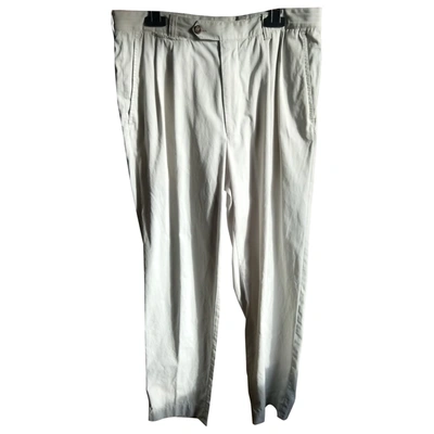 Pre-owned Hugo Boss Trousers In White