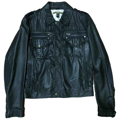 Pre-owned Roberto Cavalli Leather Waistcoat In Black