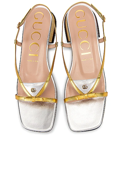 Gucci Alison 凉鞋 In Gold & Silver