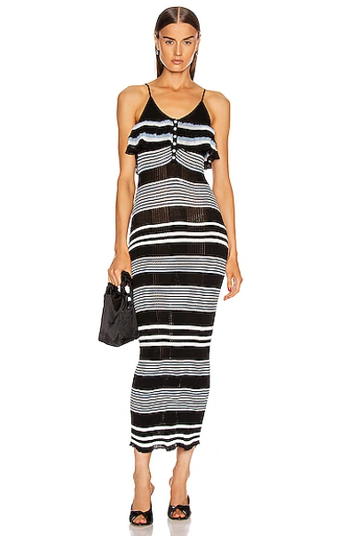 Self-portrait Stripe Fine Knit Cami Dress In Multi