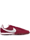 Nike Waffle Racer Leather-trimmed Shell And Suede Sneakers In Team Red/ Silver/ White