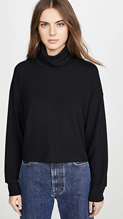 Lna Brushed Aliza Turtleneck In Black