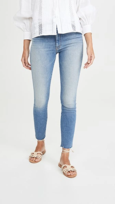 Mother High Waisted Looker Ankle Fray Jeans In Shoot To Thrill