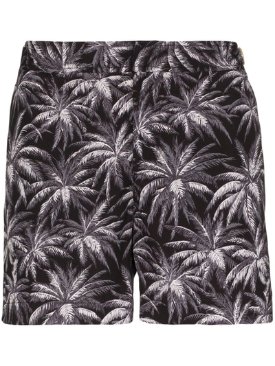 Orlebar Brown X Setter Palm-print Swim Shorts In Black