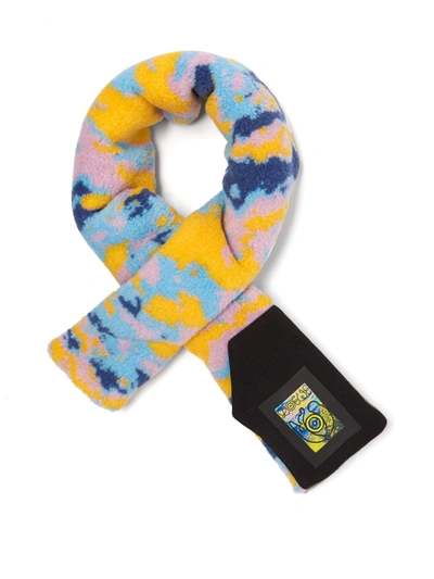 Loewe Logo-patch Padded Camouflage-fleece Scarf In Multi-colour