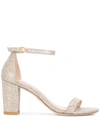 Stuart Weitzman Women's Nearlynude Ankle Strap Sandals In Gold