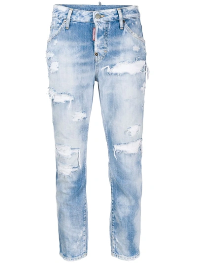 Dsquared2 Distressed Denim Jeans In Blue