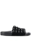 Jil Sander Sphere-embellished Slides In Black