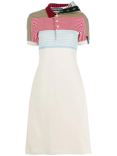 Y/project Short Sleeve Polo Dress In Neutrals