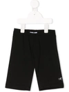 Monnalisa Kids' Rhinestone Logo Track Shorts In Black