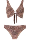 Amir Slama Printed Bikini Set In Neutrals