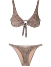 Amir Slama Marajoara Printed Bikini Set In Neutrals