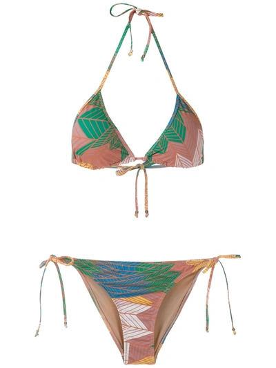 Amir Slama Printed Triangle Bikini Set In Multicolour