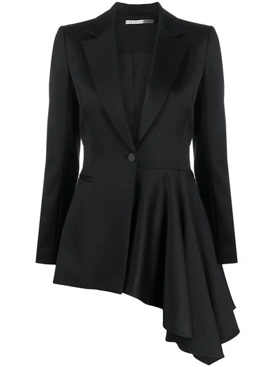 Alice And Olivia Hudson Asymmetric Draped Blazer In Black