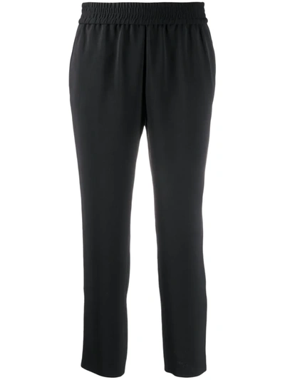 Alice And Olivia Benny Cropped Tapered-leg Trousers In Black