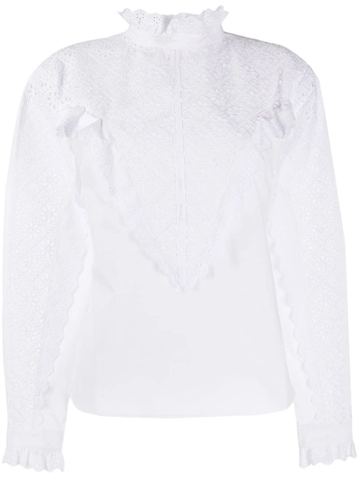 Philosophy Di Lorenzo Serafini Cotton Embroidered Long Sleeve Shirt In White