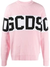 Gcds Oversized Logo Jumper In Pink,white,black