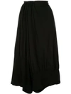 Y's Wide-leg Asymmetrical Trousers In Black