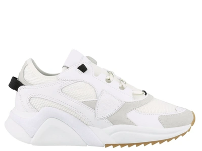 Philippe Model Eze White Sneakers In White Leather And Mesh
