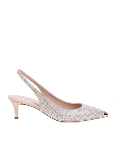 Giuseppe Zanotti Slingback In Pink Suede In Light Pink