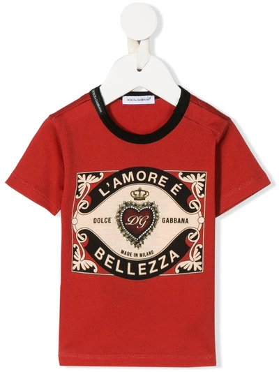 Dolce & Gabbana Babies' Graphic Print T-shirt In Rosso