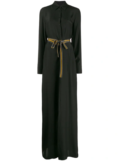 A.f.vandevorst Tie-waist Maxi Shirt Dress In Black