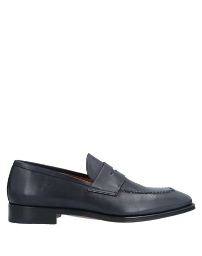 Santoni Loafers In Dark Blue