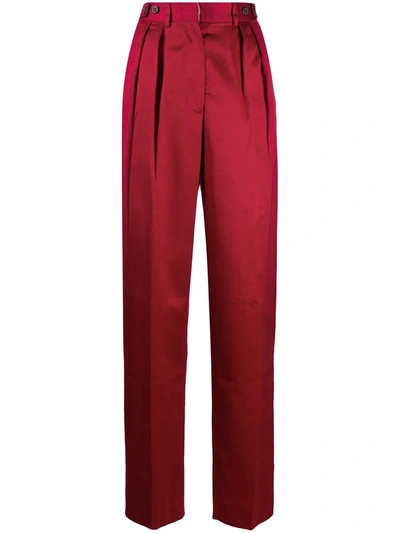 Pre-owned Jean Paul Gaultier 1990s Pleated Tailored Trousers In Red