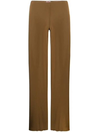 Pre-owned Romeo Gigli 1990s Wide-legged Long Trousers In Green