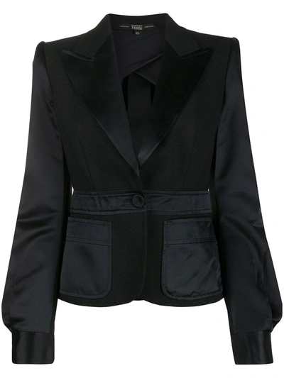 Pre-owned Gianfranco Ferre 1990s Slim-fit Peaked Lapels Jacket In Black