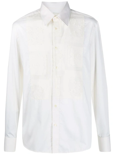 Pre-owned Gianfranco Ferre 1990s Flower-textured Shirt In White