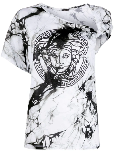 Versace Medusa Marble-effect T-shirt In White