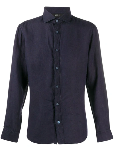 Z Zegna C Garment Dyed Shirt In Blue