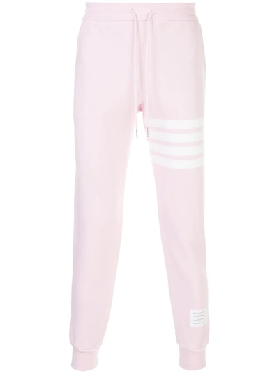 Thom Browne 四条纹细节运动长裤 In Pink