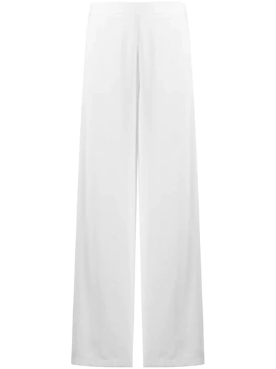 Federica Tosi Side Slit Palazzo Trousers In White