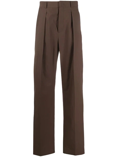 Valentino Contrast Side Panel Trousers In Brown