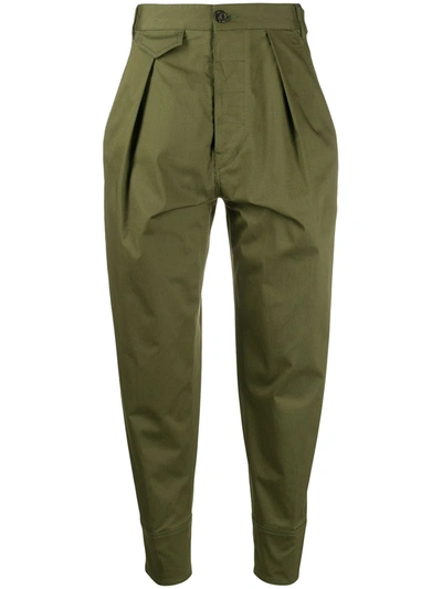 Dsquared2 High-waisted Tapered Trousers In Green
