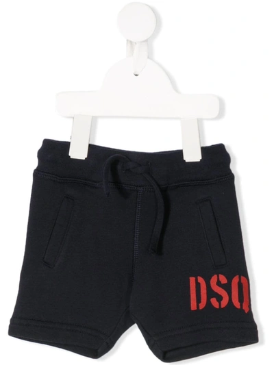 Dsquared2 Babies' Logo Print Shorts In Blue