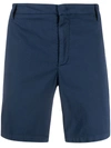 Dondup Mid-rise Chino Shorts In Blue