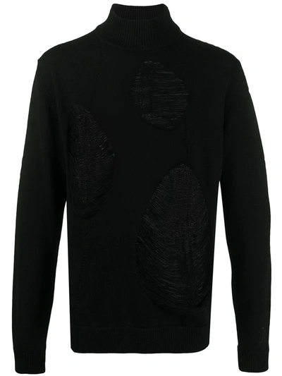 A-cold-wall* Sheer Panelled Roll Neck Jumper In Black
