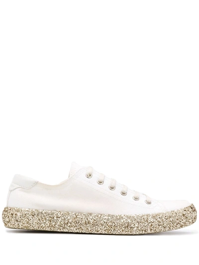 Saint Laurent Glitter Sole Trainers In Neutrals